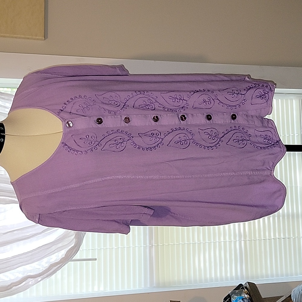 1X purple top by woman within